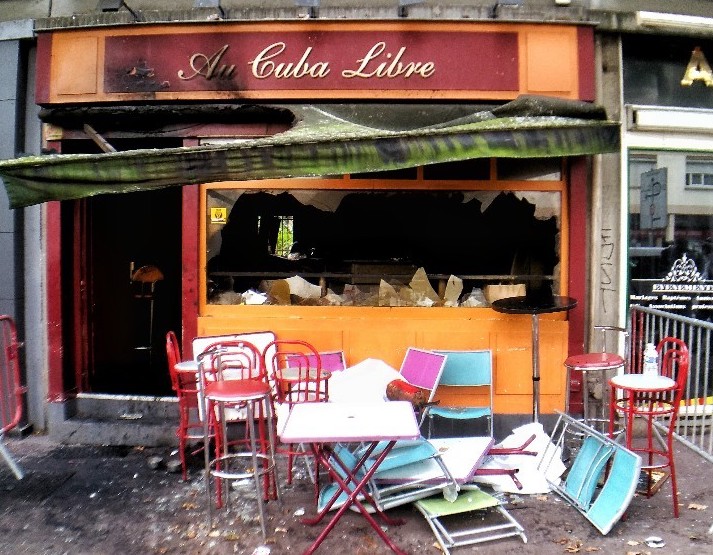 Les dégâts de l'incendie sur le bar Cuba Libre